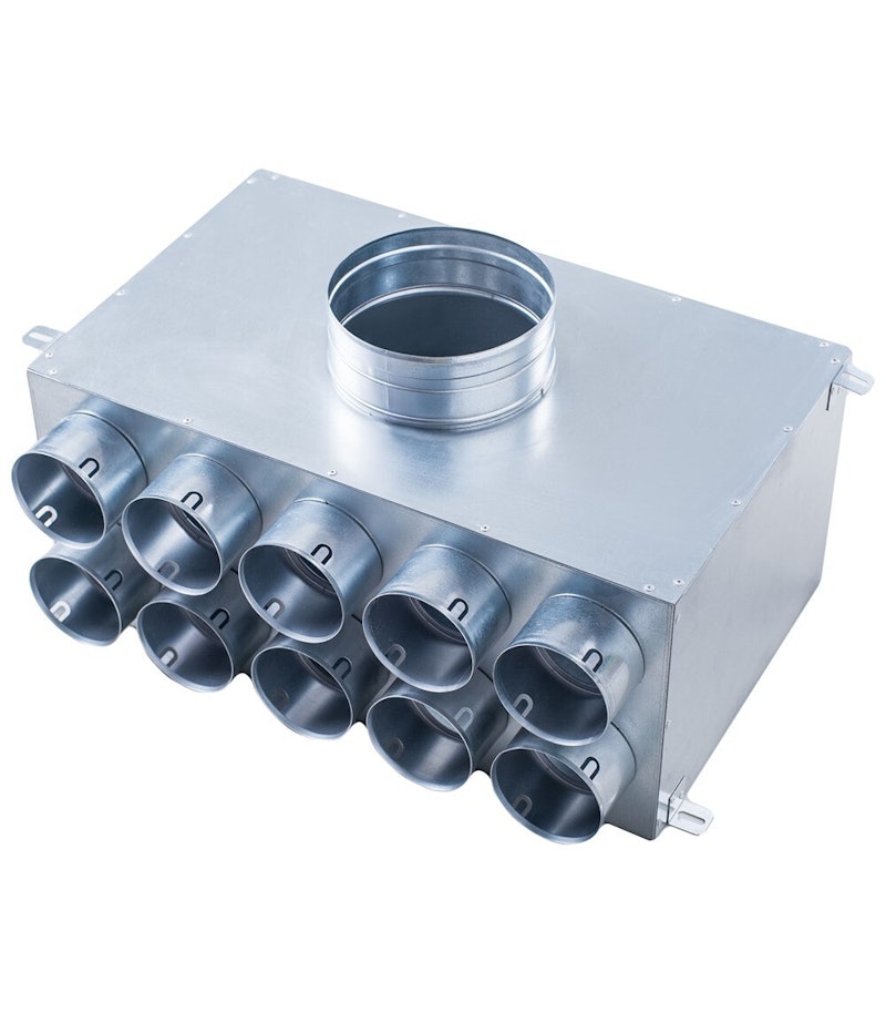 Luchtverdeelkast 160 10x75mm 2 rijen uitgang haaks 25160101