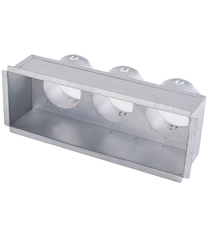 Plenumkast voor luchtverdeel rooster dubbel slot 300 2x75 25623001