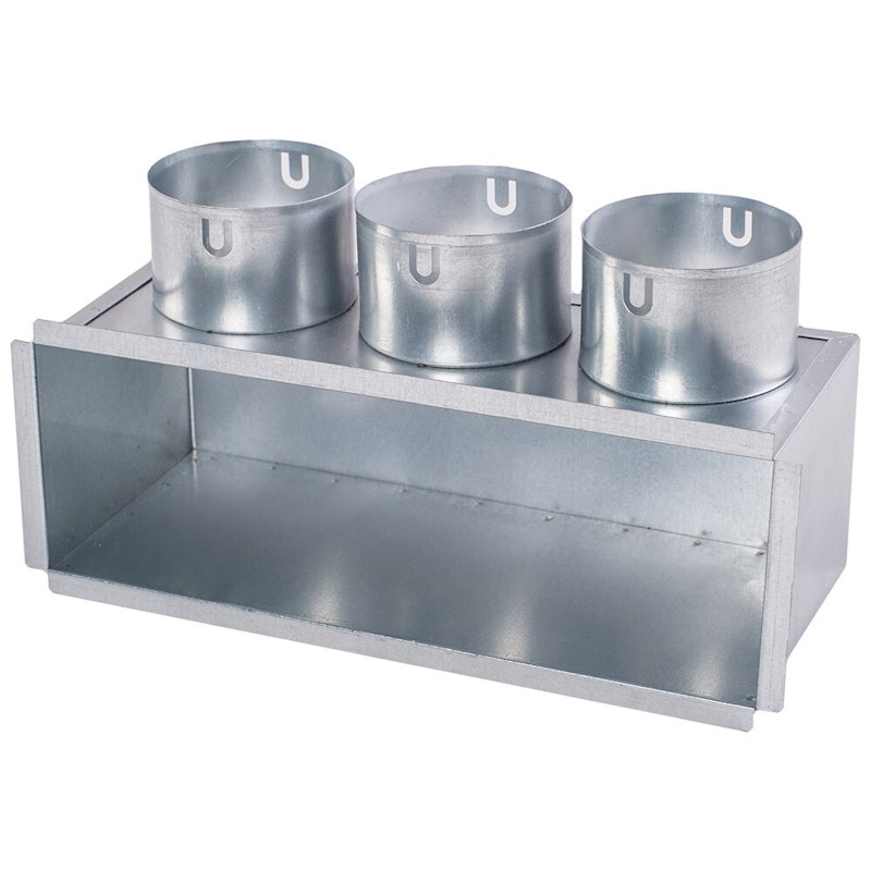 Plenumkast voor luchtverdeel rooster dubbel slot 300 2x75 haaks 25623002 2