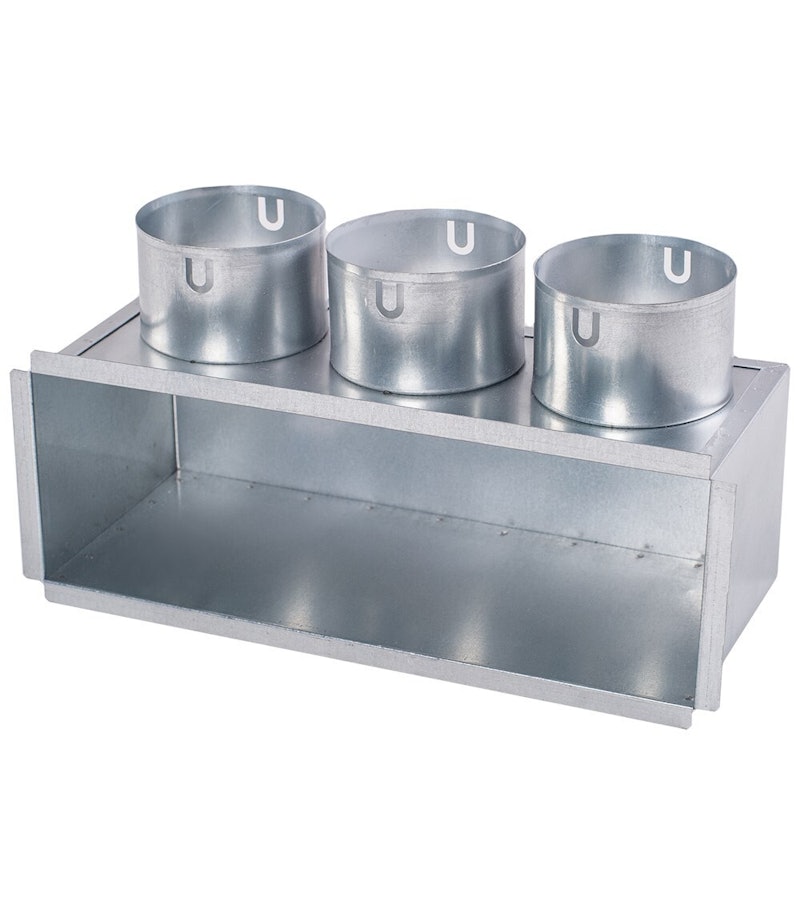 Plenumkast voor luchtverdeel rooster dubbel slot 300 2x75 haaks 25623002 2