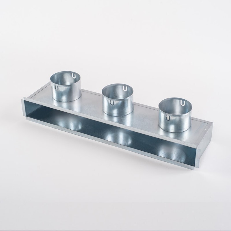 Plenumkast voor luchtverdeel rooster enkel slot 500 3x75 haaks 25615002