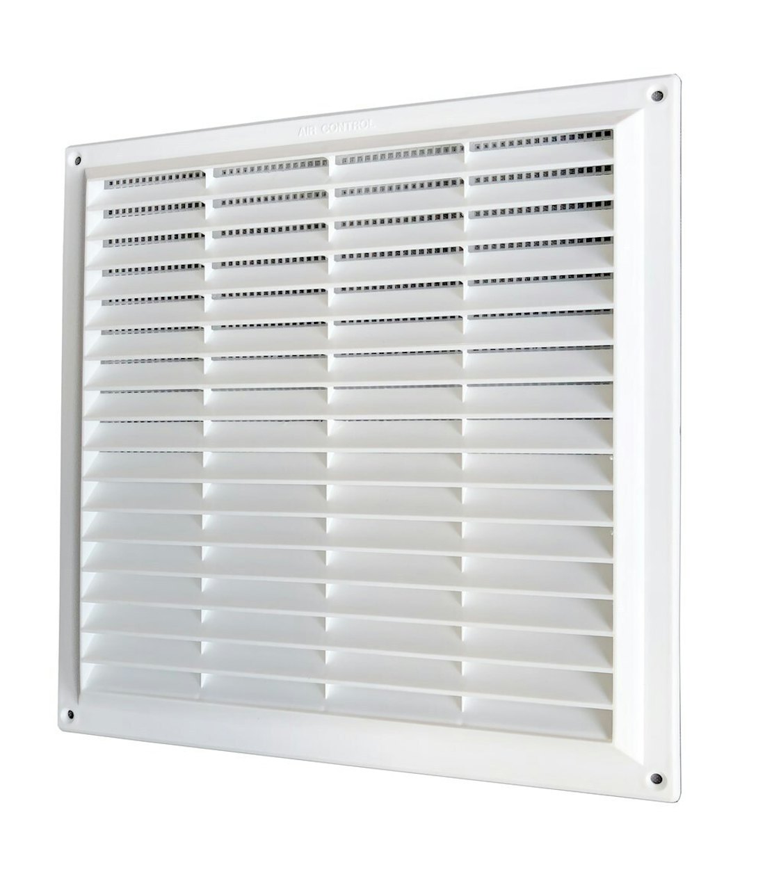 Schoepenrooster met vliegengaas 250x250mm wit