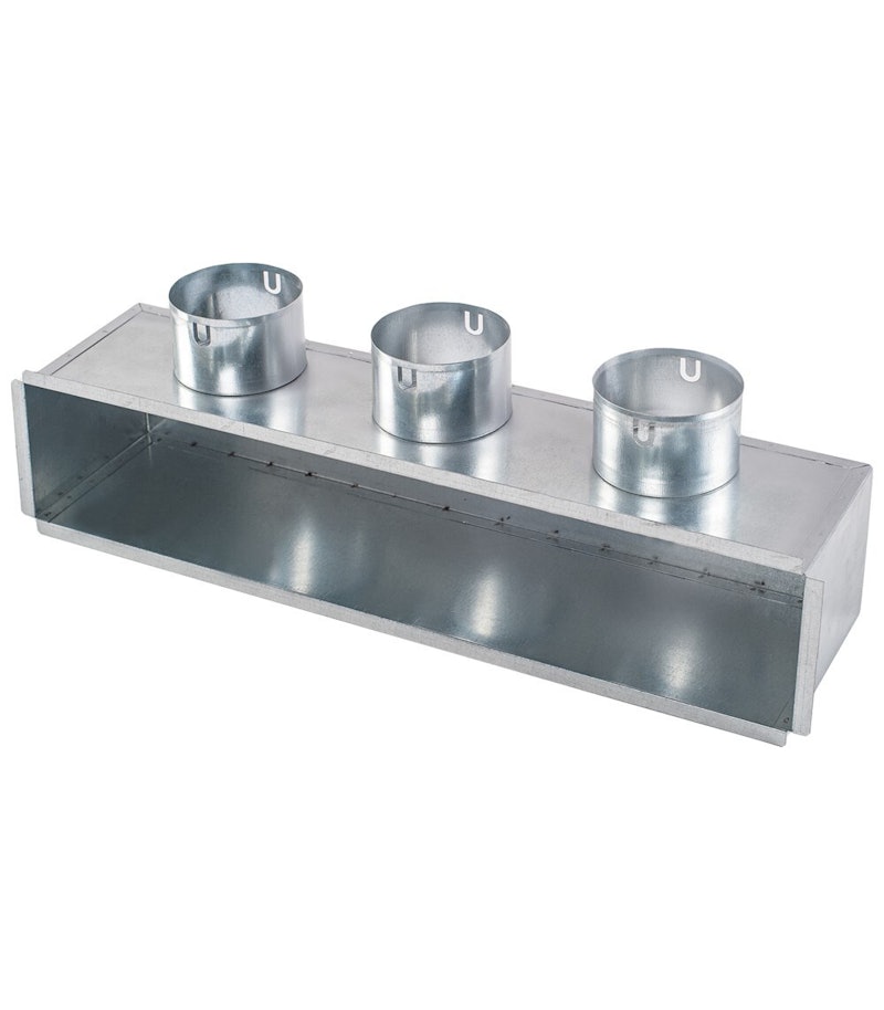 Plenumkast voor luchtverdeel rooster dubbel slot 500 3x75 haak 25625002 2