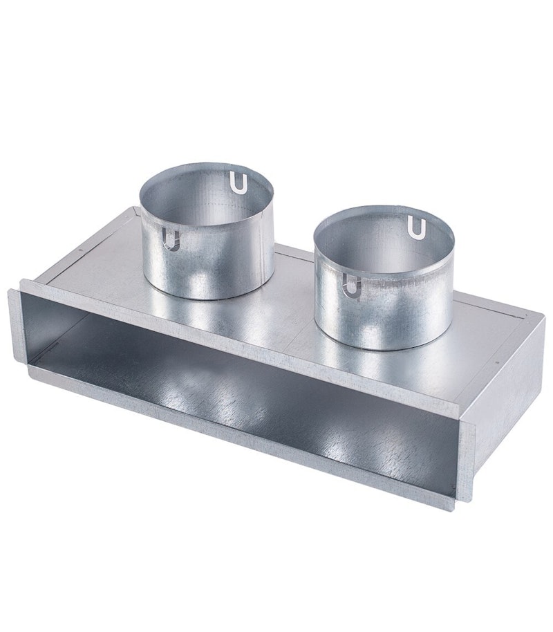 Plenumkast voor luchtverdeel rooster enkel slot 300 2x75 haaks 25613002 2